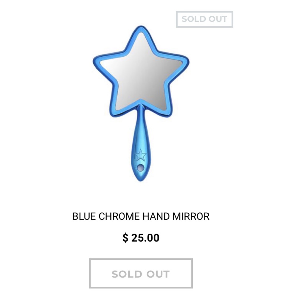 JEFFREE STAR BLUE CHROME HAND MIRROR